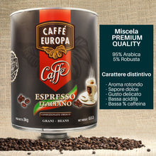 Carica l&#39;immagine nel visualizzatore di Gallery, Caffè Europa - 3kg Barattolo Caffè in Grani miscela Premium Quality
